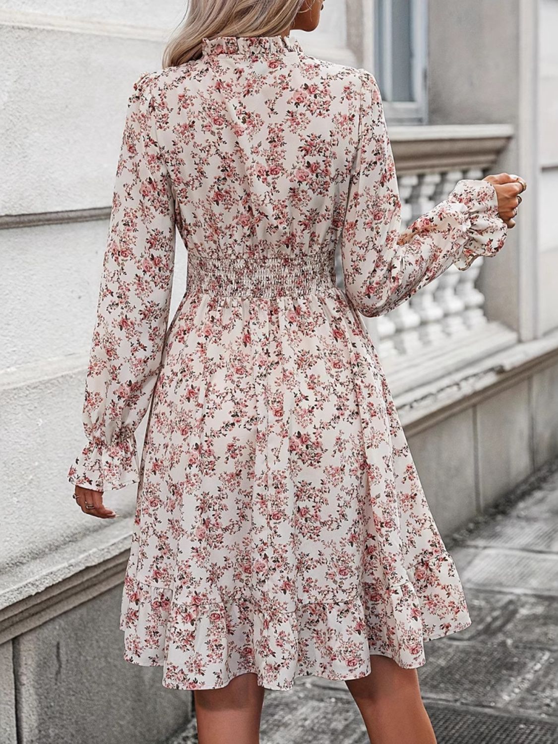 Floral Ruffle Long Sleeve Dress