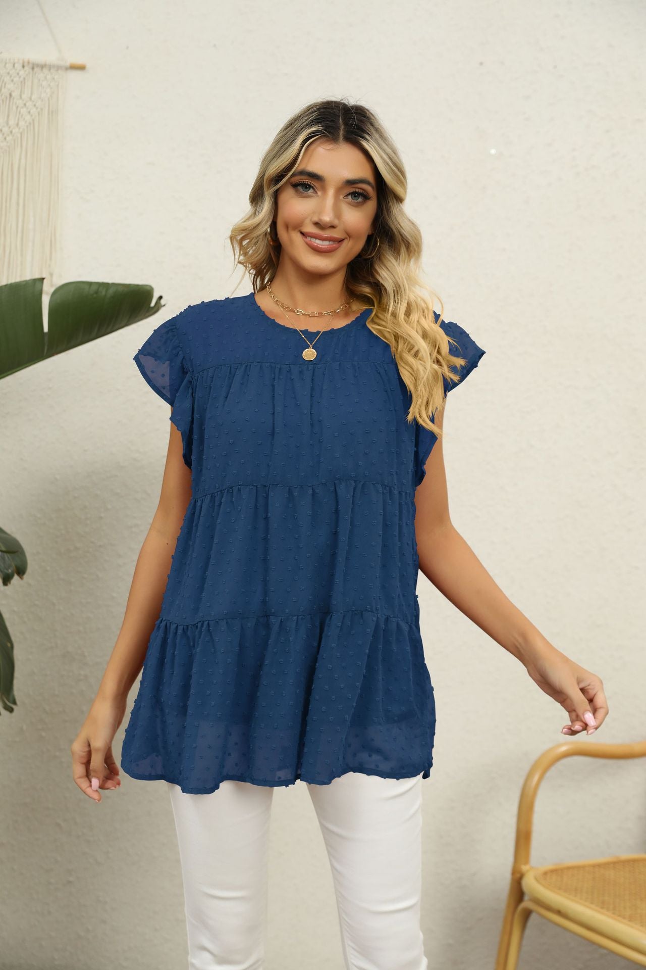 Swiss Dot Tiered Top in 8 Colors