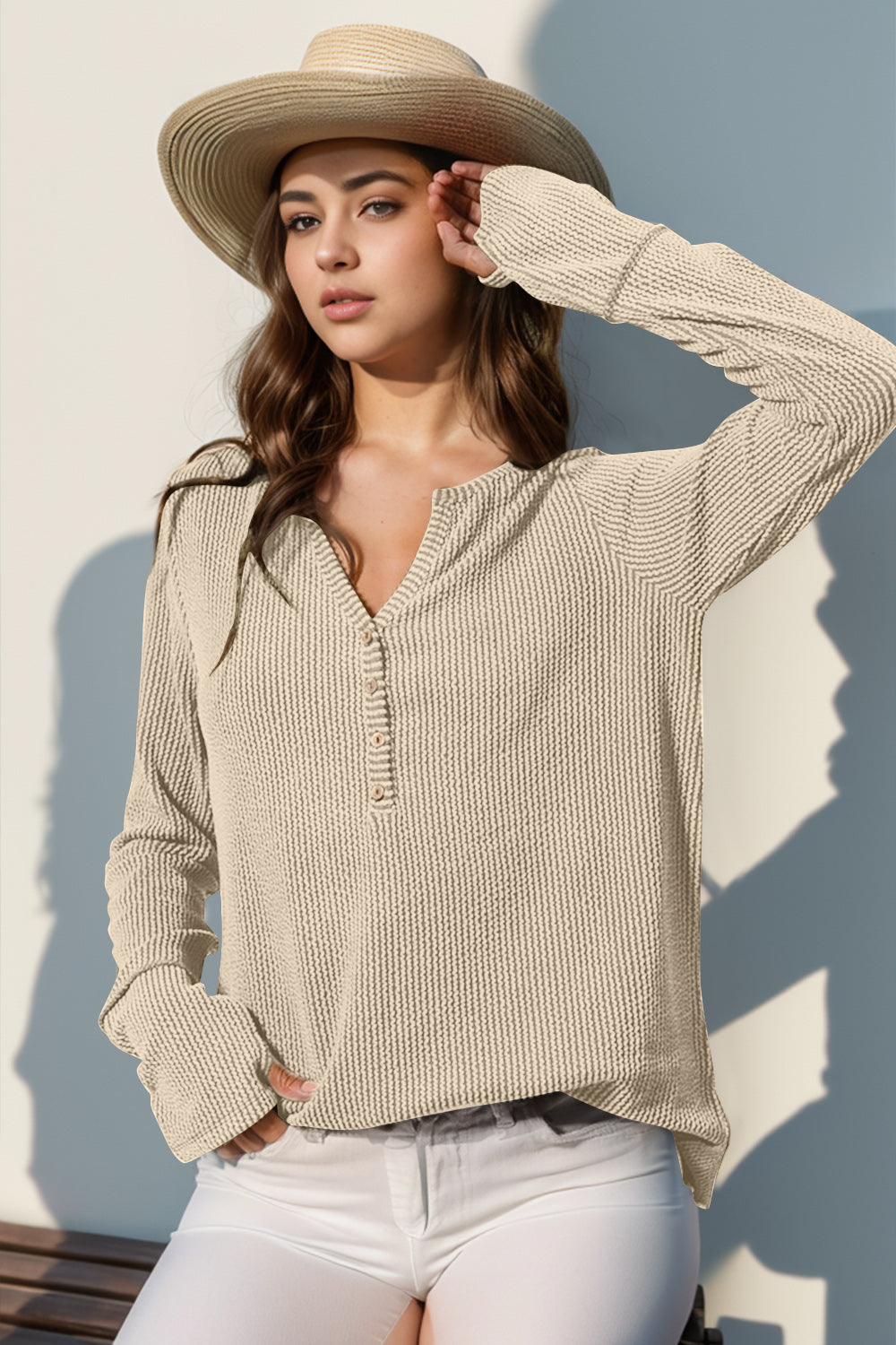 Full Size Notched Thumbhole Top in 8 Colors