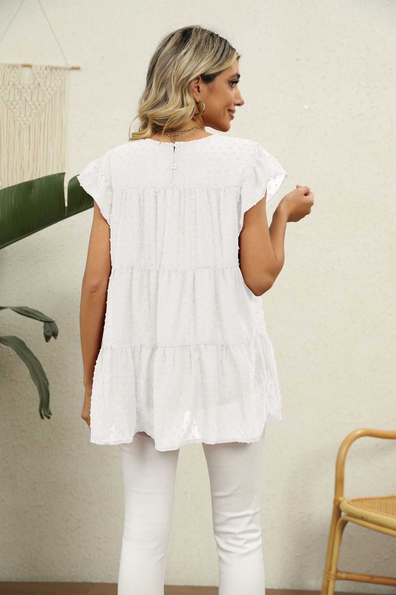Swiss Dot Tiered Top in 8 Colors