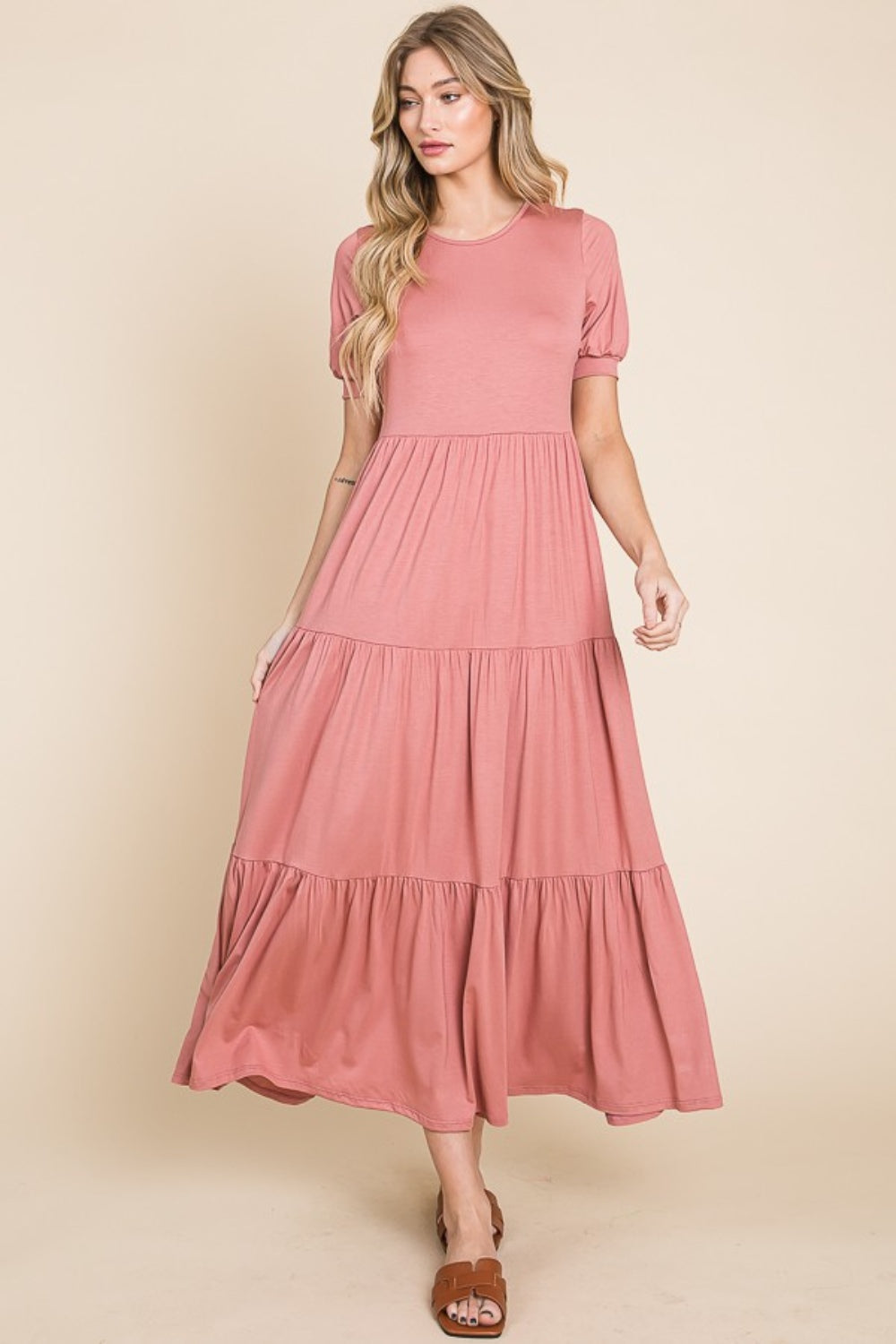 Short Sleeve Tiered Maxi Dress – Olive Ave