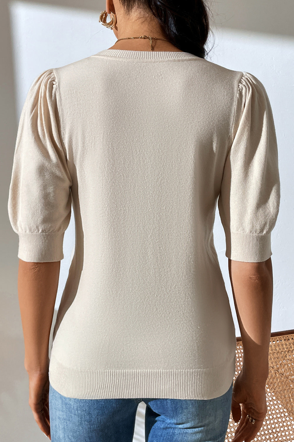 Puff Sleeve Knit Top in 5 Colors