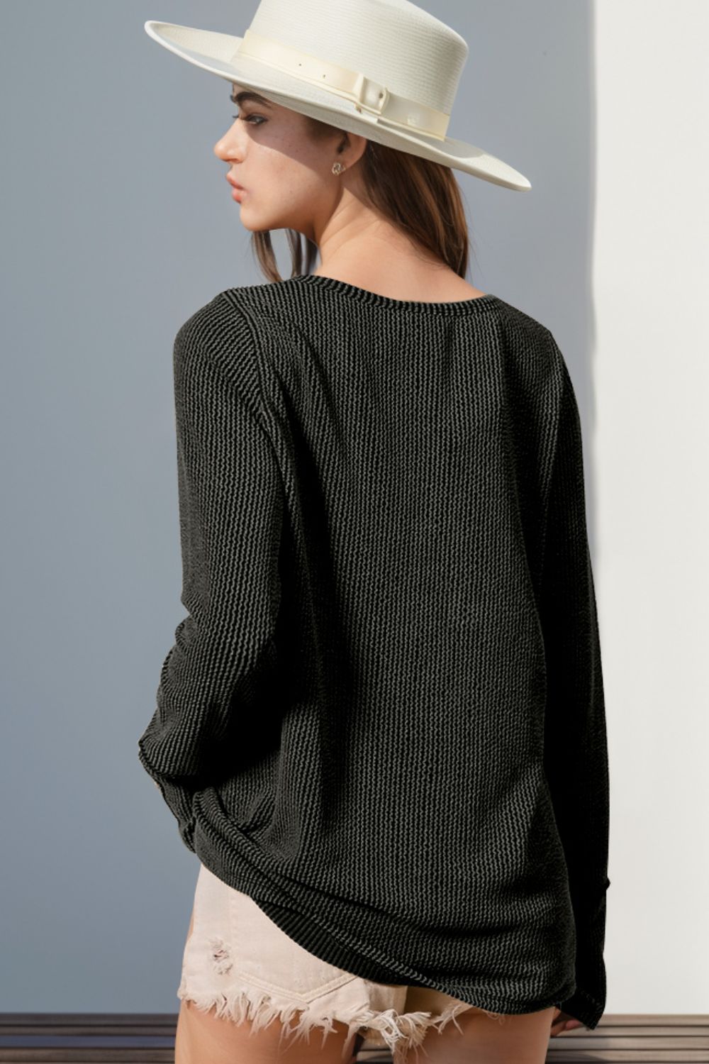 Full Size Notched Thumbhole Top in 8 Colors