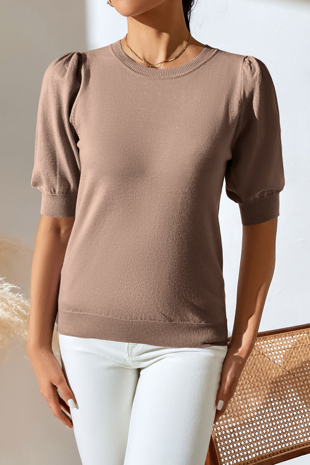 Puff Sleeve Knit Top in 5 Colors