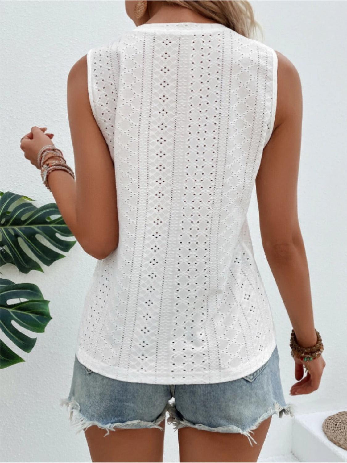 Eyelet Tank in 3 Colors - Olive Ave
