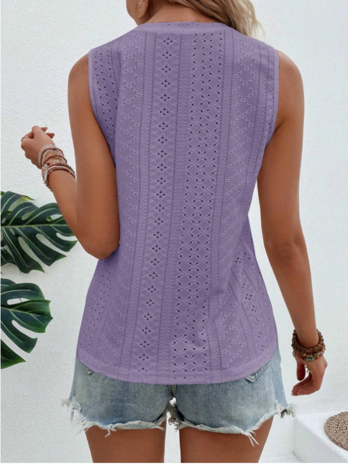 Eyelet Tank in 3 Colors - Olive Ave