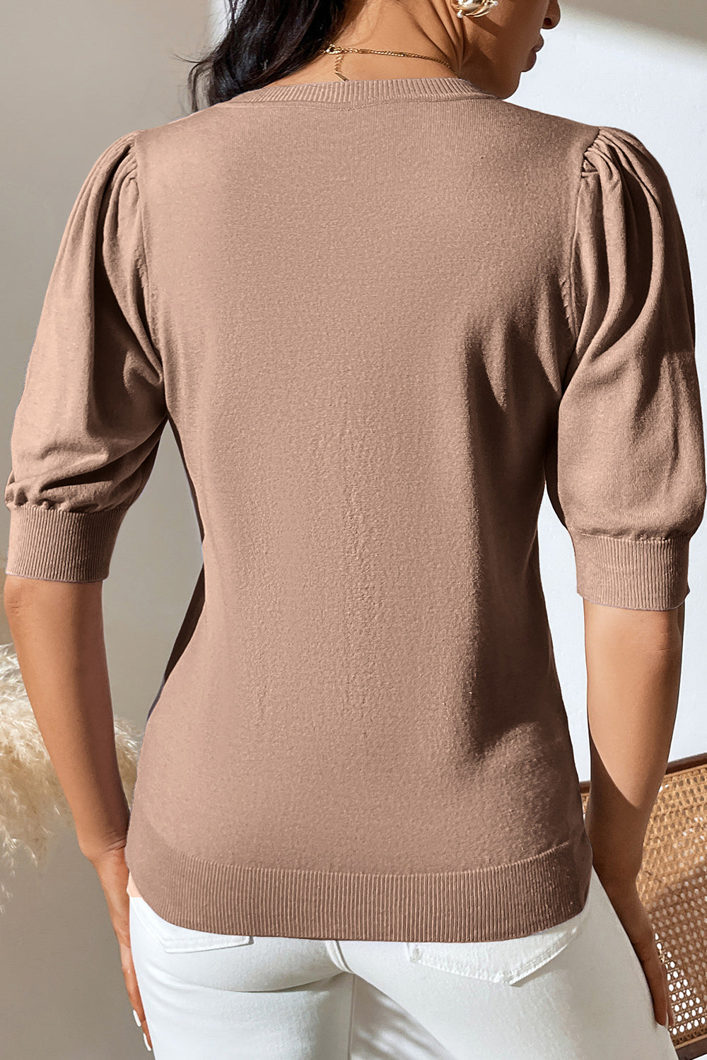Puff Sleeve Knit Top in 5 Colors
