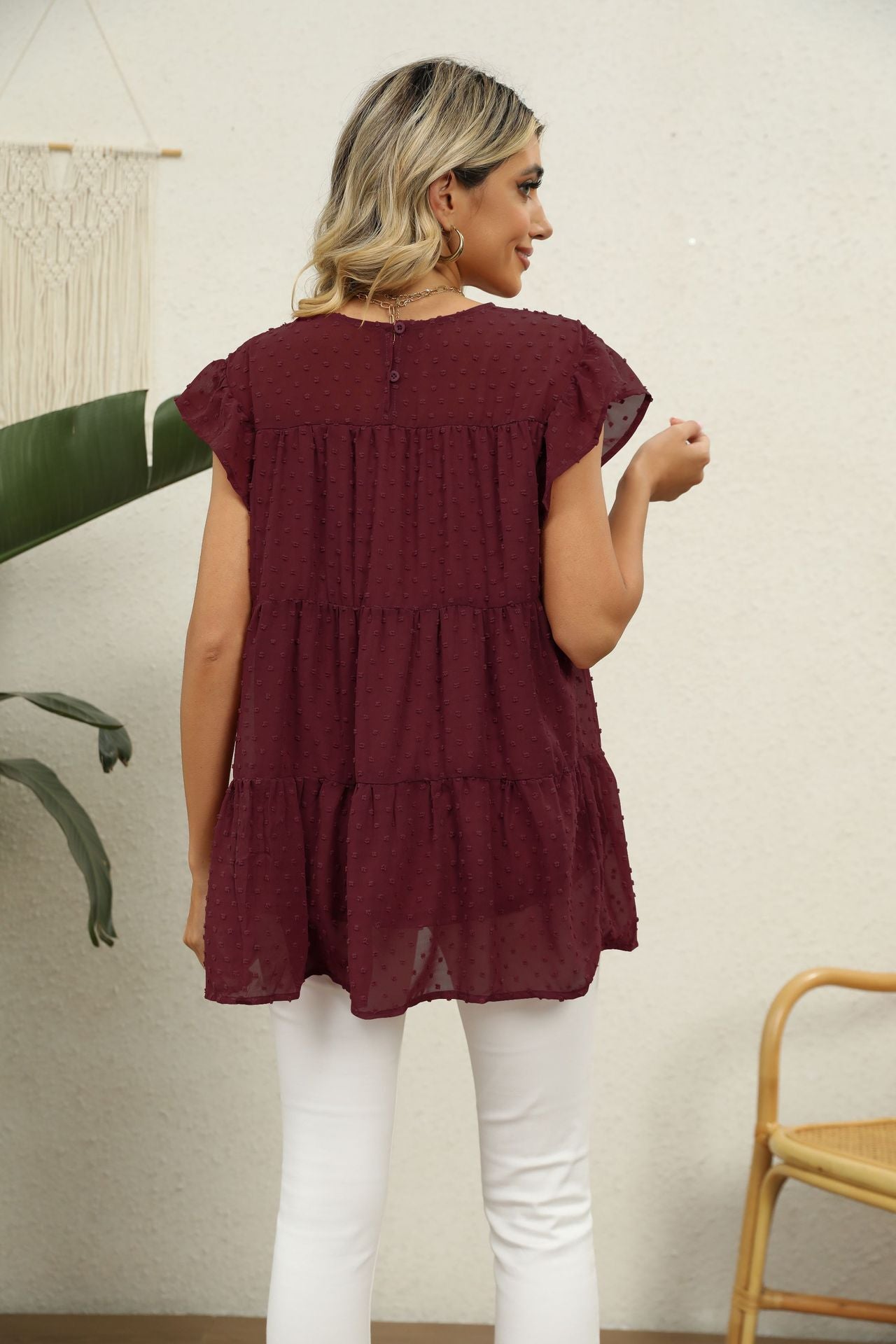 Swiss Dot Tiered Top in 8 Colors