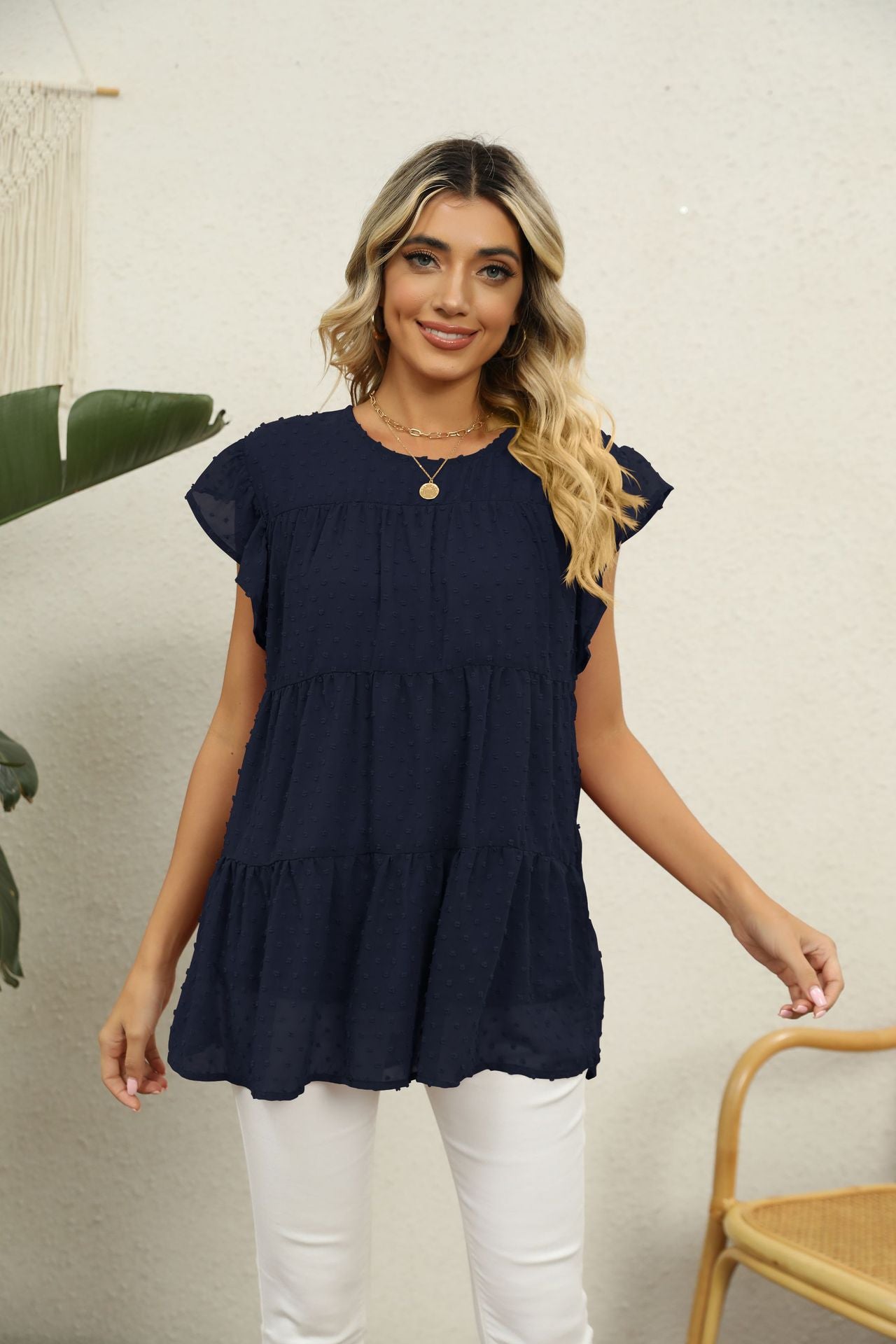 Swiss Dot Tiered Top in 8 Colors
