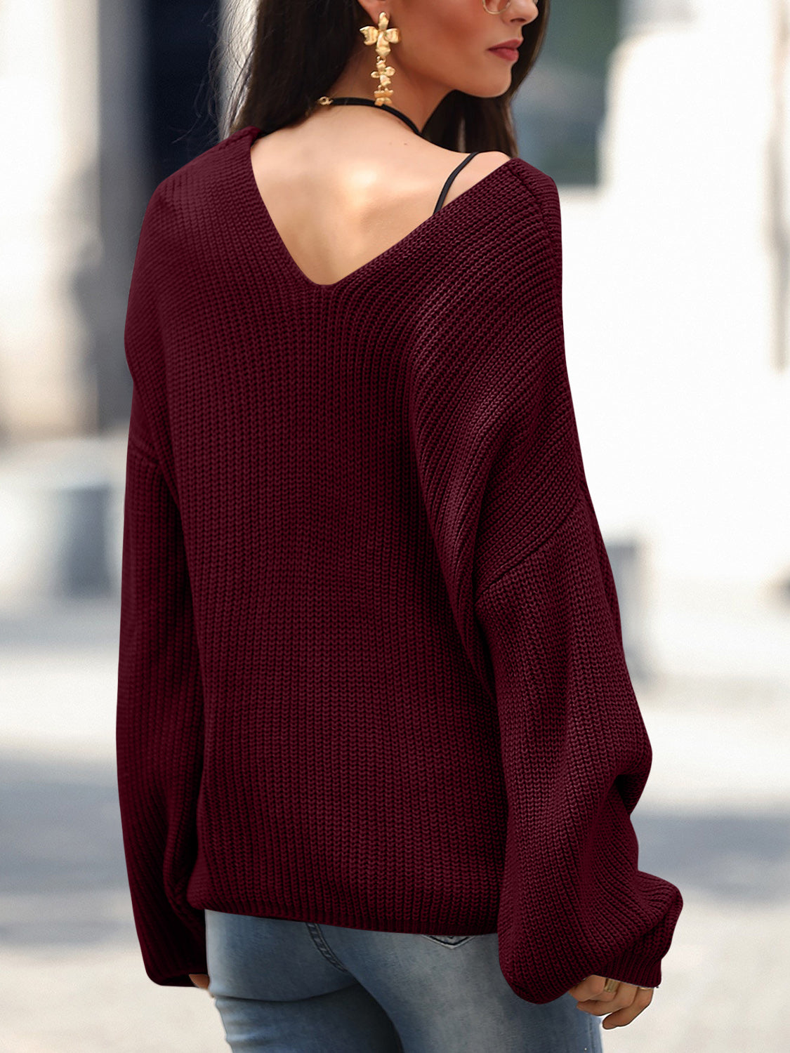 Full Size Lace Up Sweater in 6 Colors
