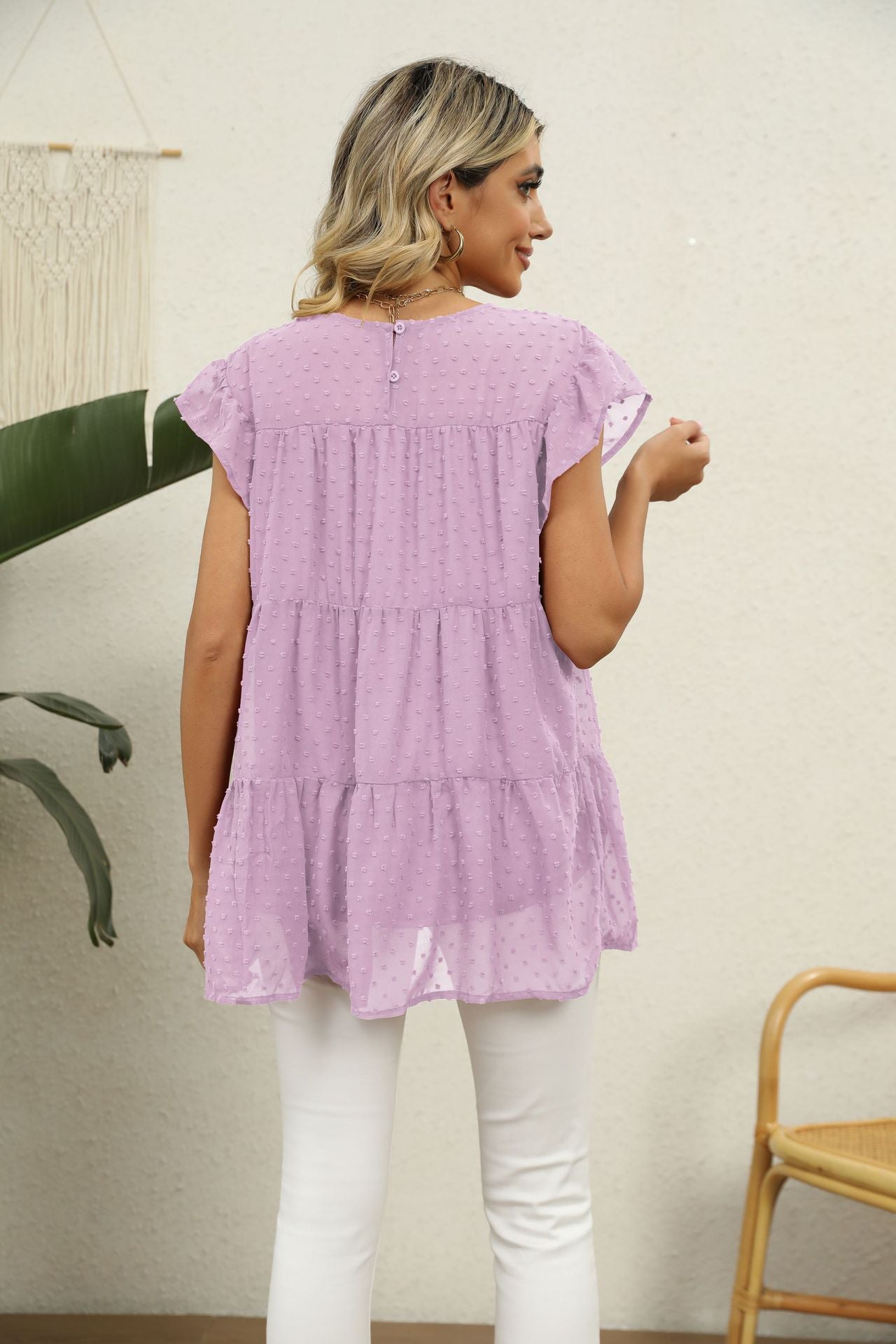 Swiss Dot Tiered Top in 8 Colors