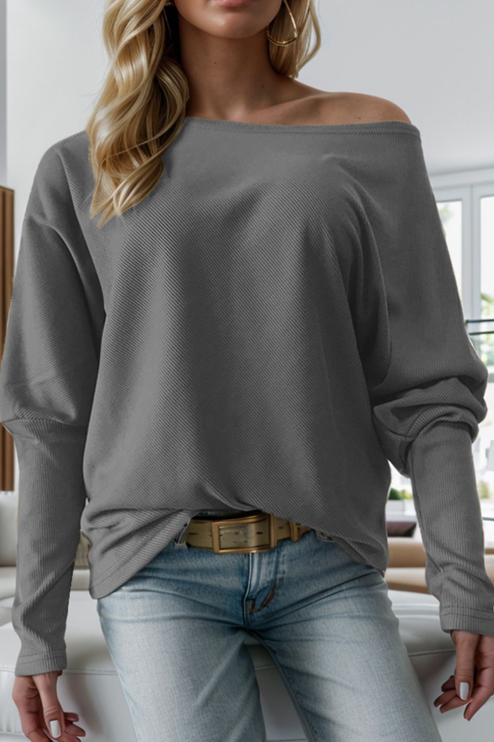Boat Neck Sweatshirt in 4 Colors