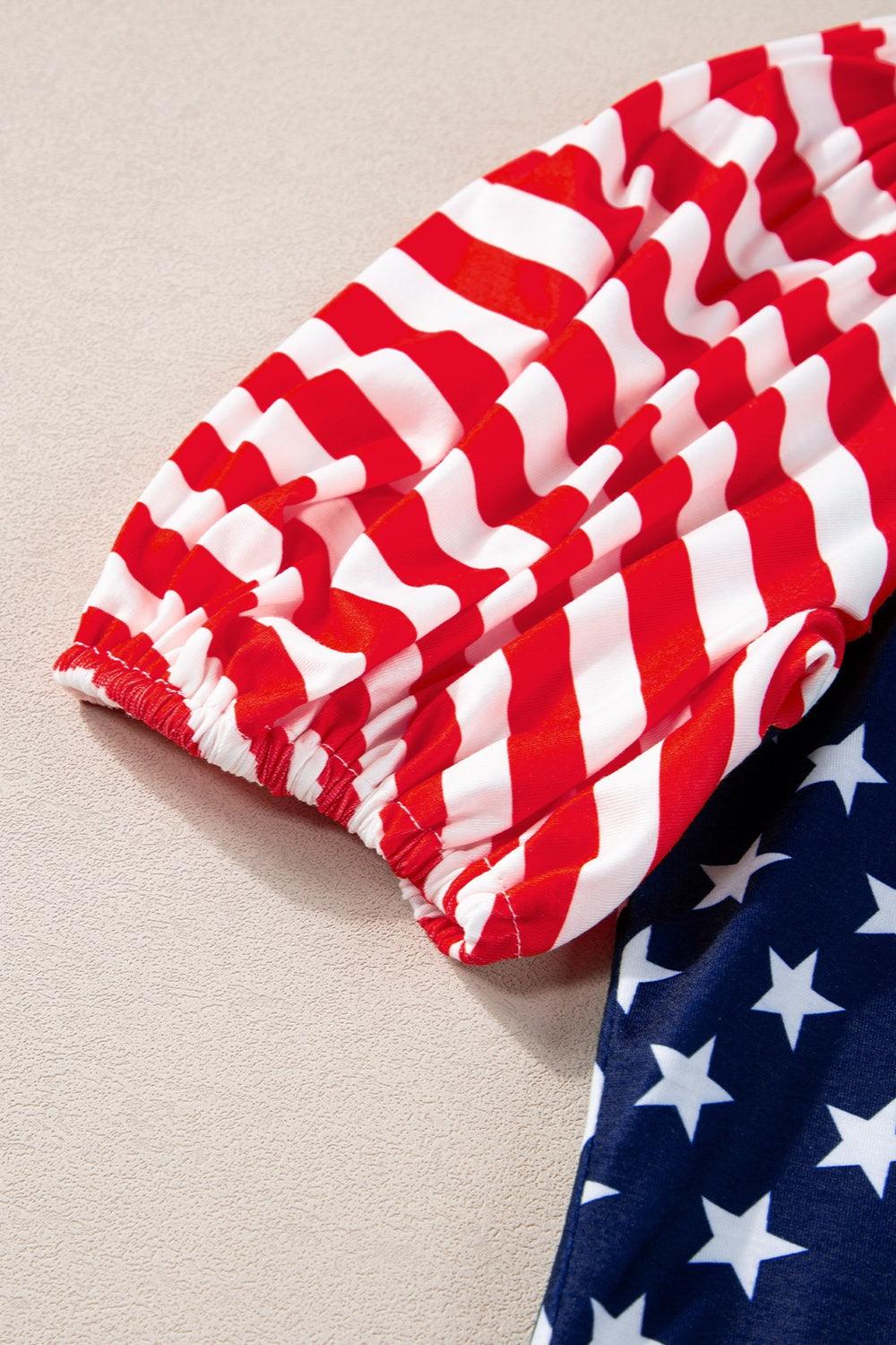Stars and Stripes Short Sleeve Top - Olive Ave