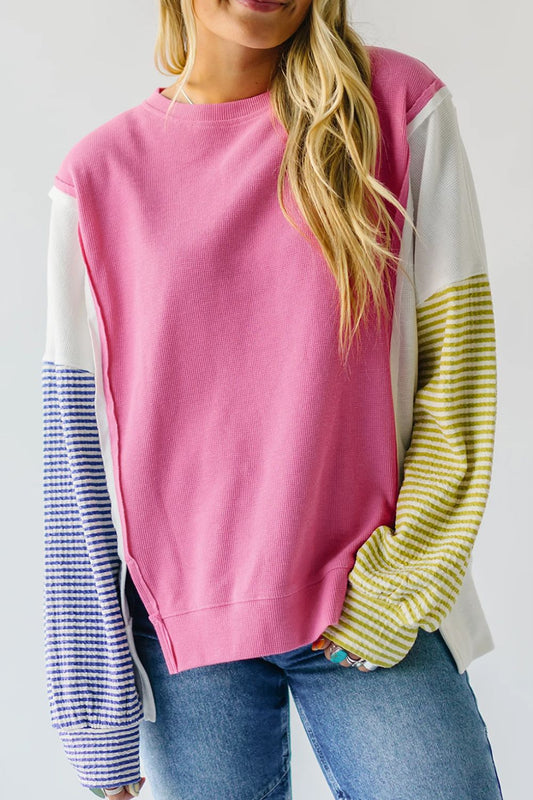 Exposed Seam Contrast Sweatshirt