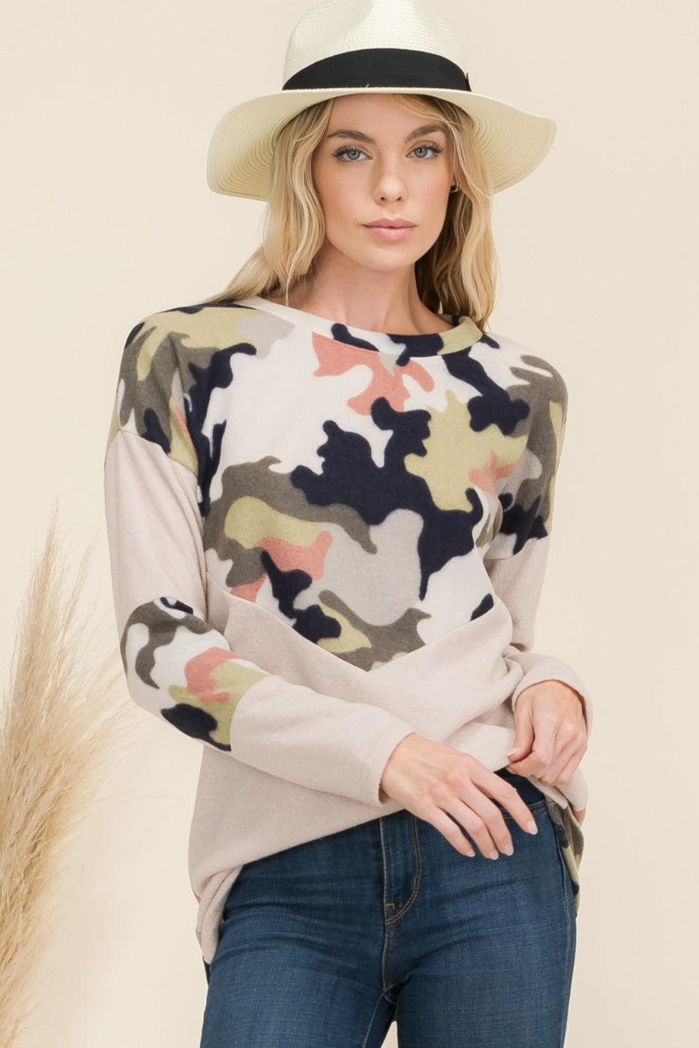 Celeste Full Size Camo Long Sleeve T-Shirt