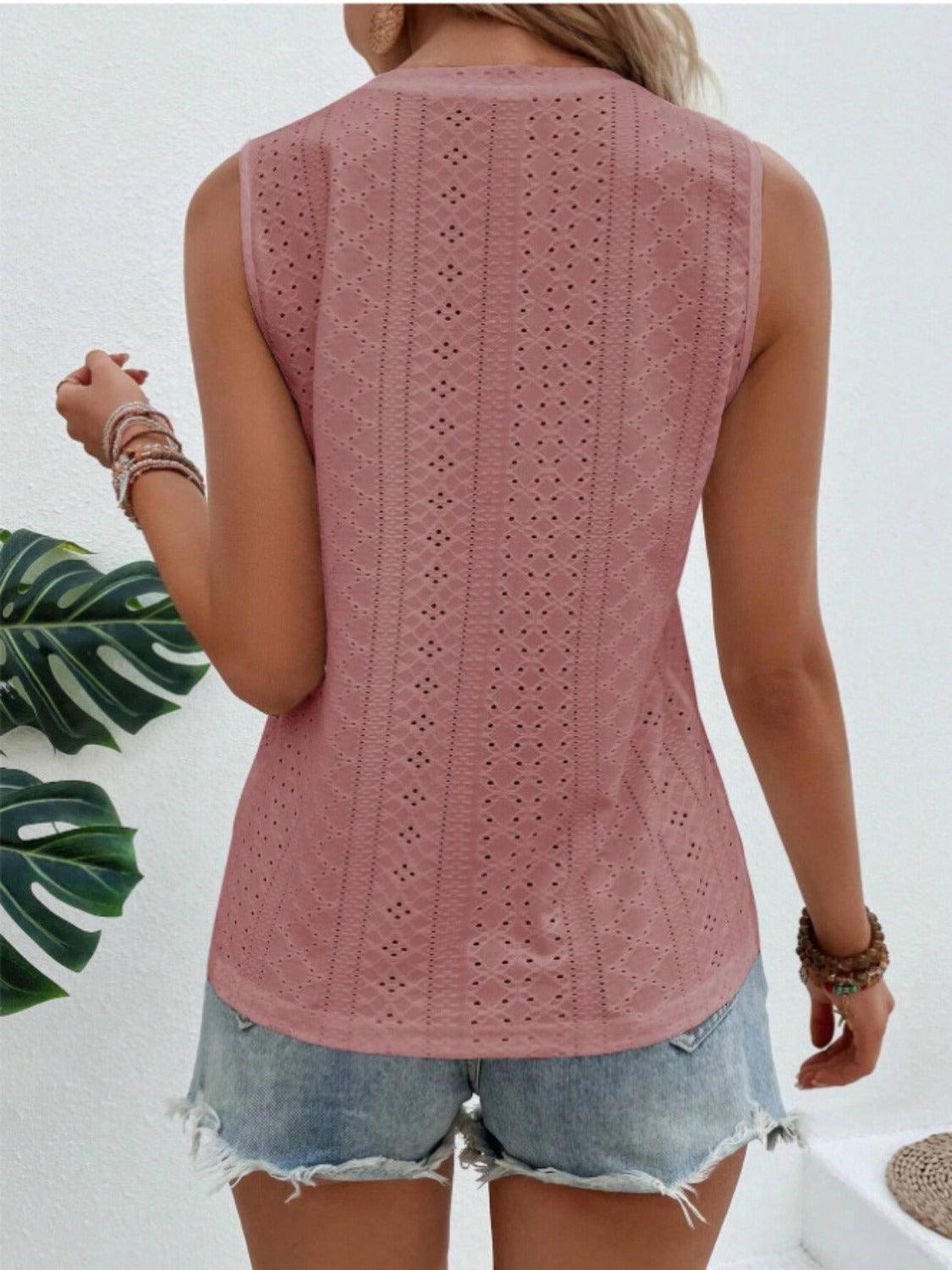 Eyelet Tank in 3 Colors - Olive Ave