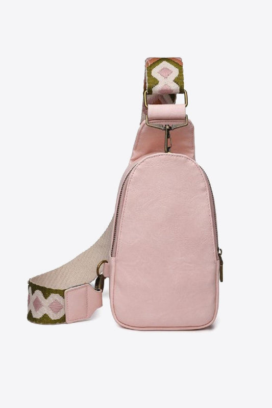Adjustable Strap Leather Sling Bag - Olive Ave