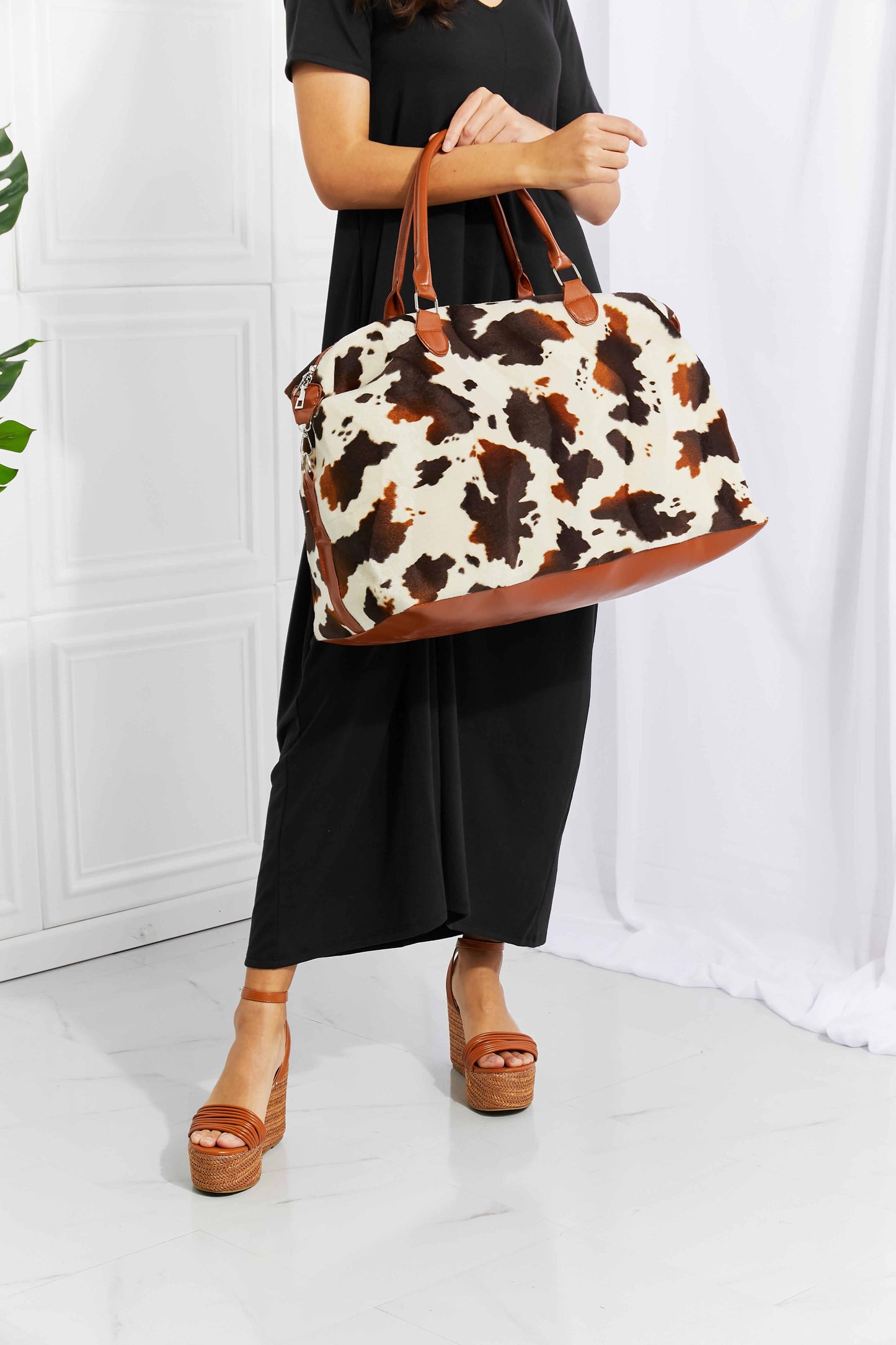 Animal Print Plush Weekender Bag - Olive Ave