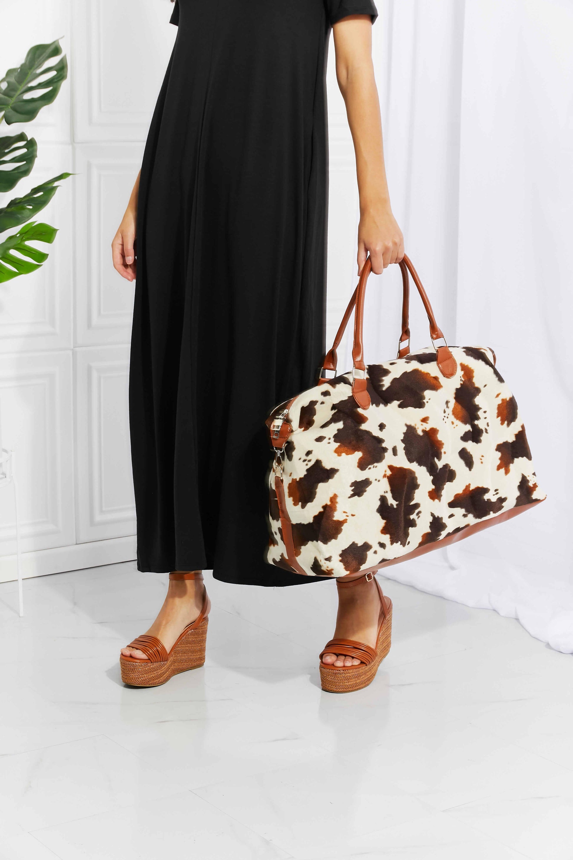 Animal Print Plush Weekender Bag - Olive Ave