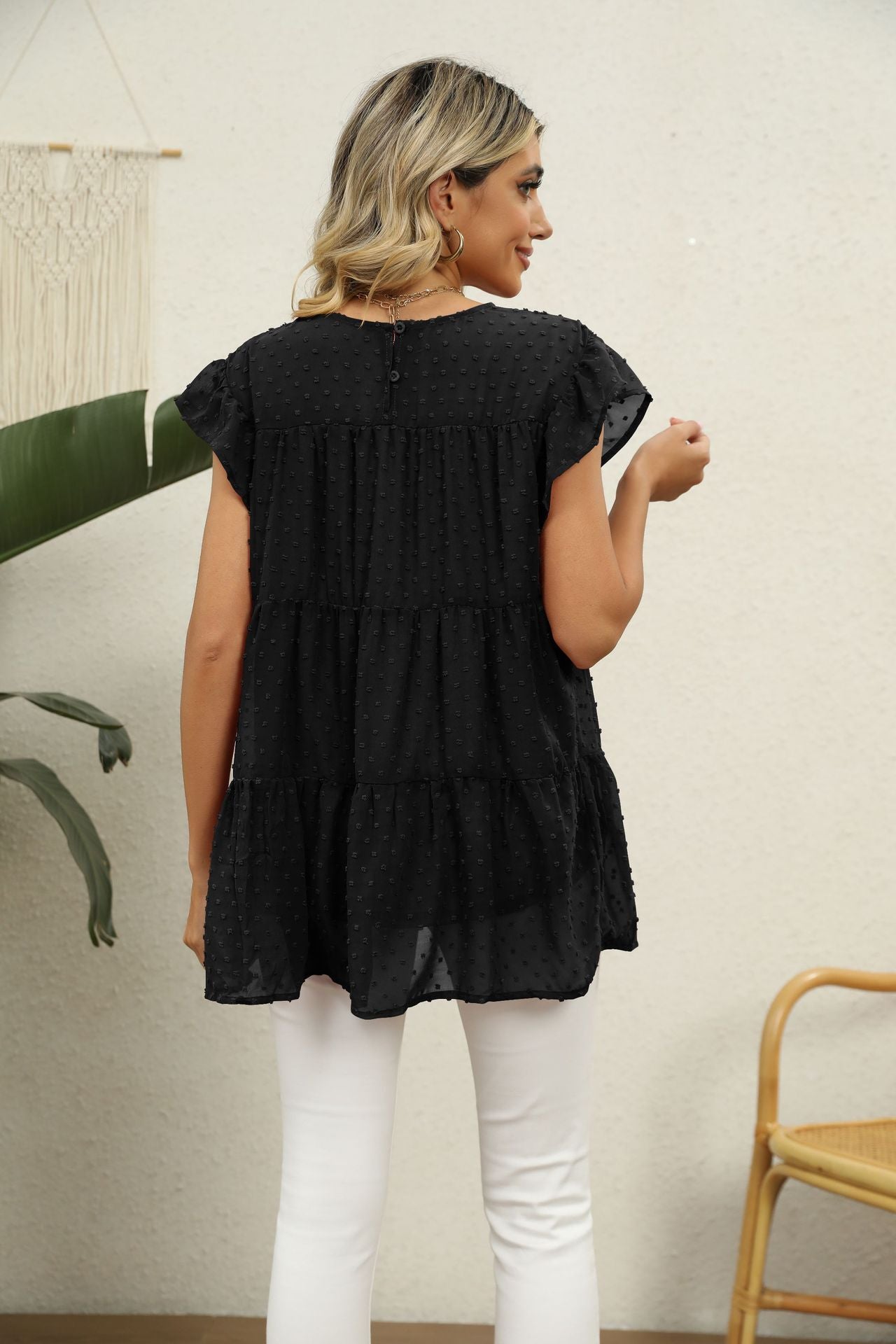 Swiss Dot Tiered Top in 8 Colors
