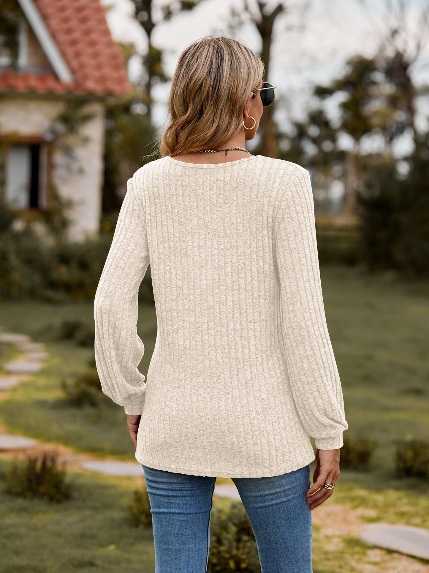 Button-Down Long Sleeve Top in 7 Colors - Olive Ave
