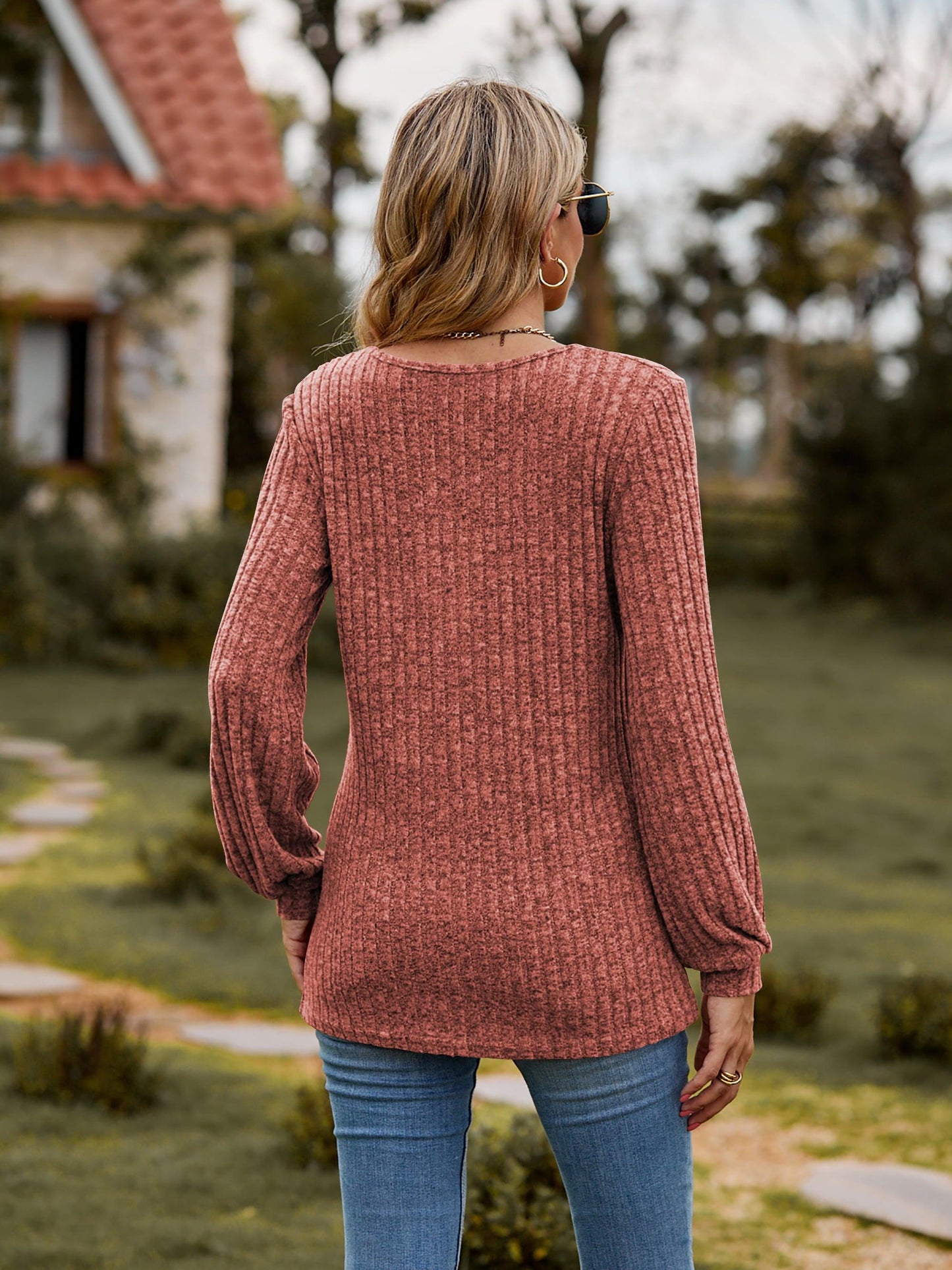 Button-Down Long Sleeve Top in 7 Colors - Olive Ave