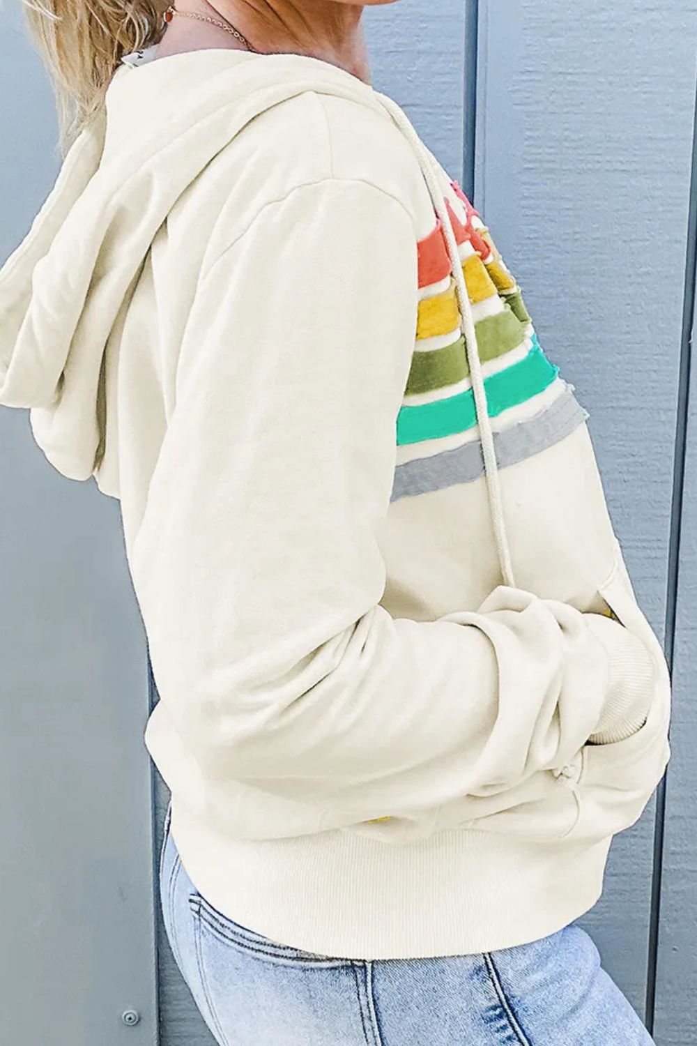 Contrast Zip Up Hoodie