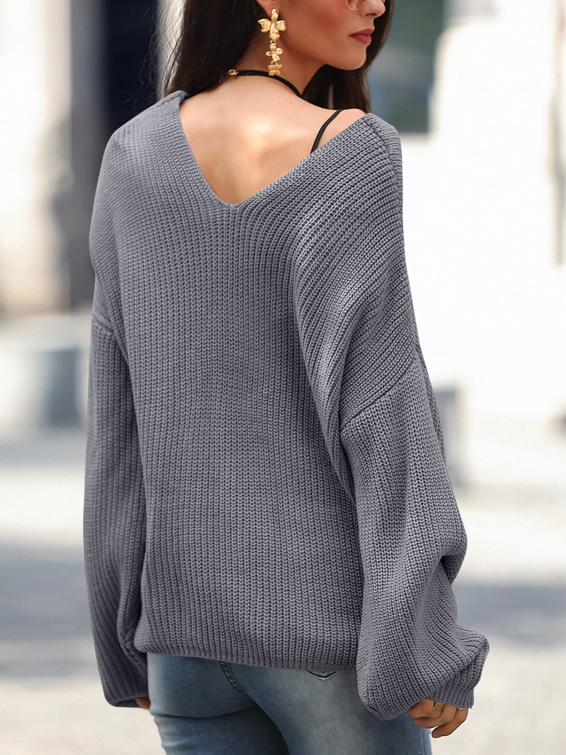 Full Size Lace Up Sweater in 6 Colors