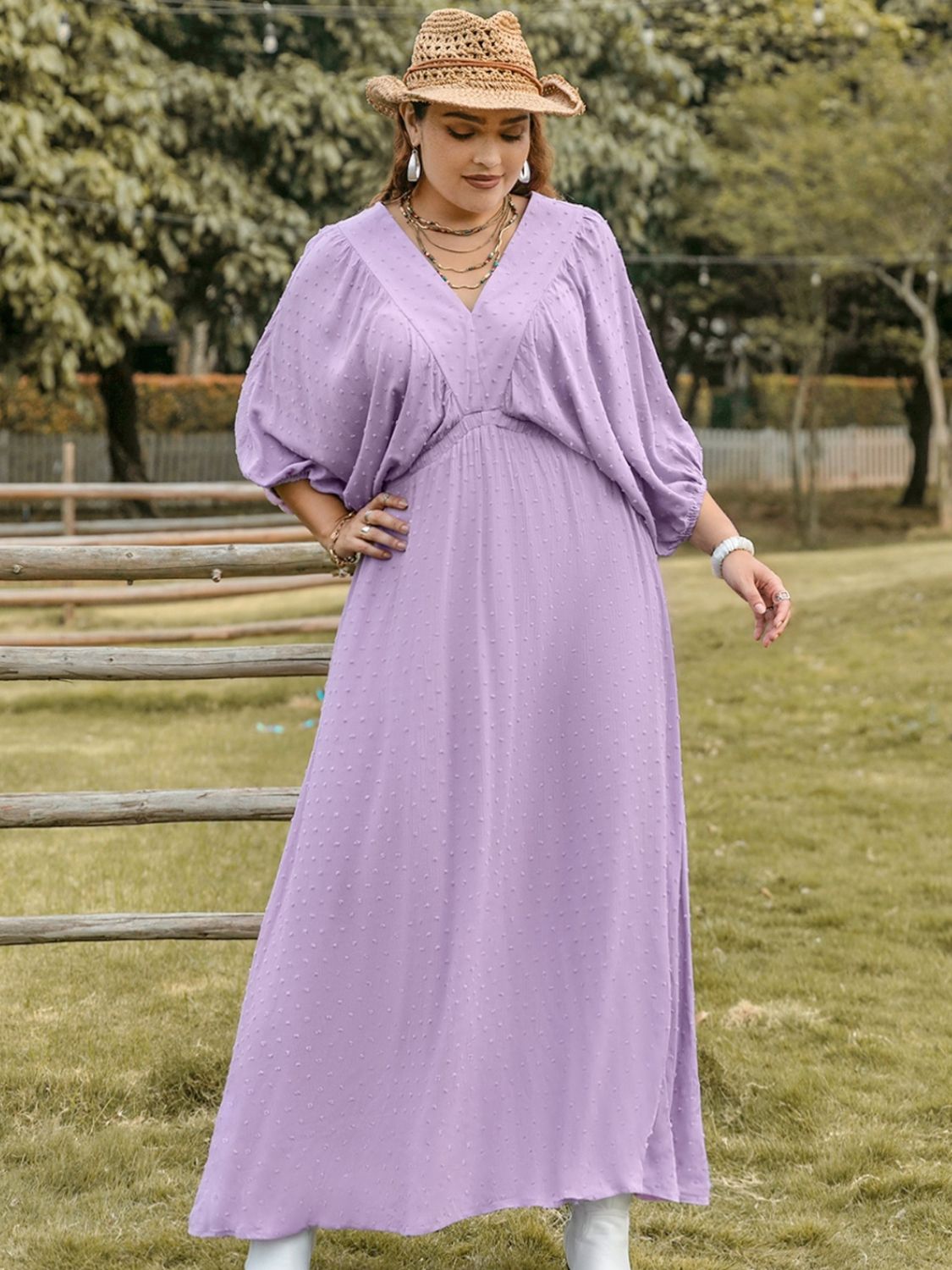 Plus Size Swiss Dot Midi Dress – Olive Ave Plus Size Swiss Dot Midi Dress – Olive Ave