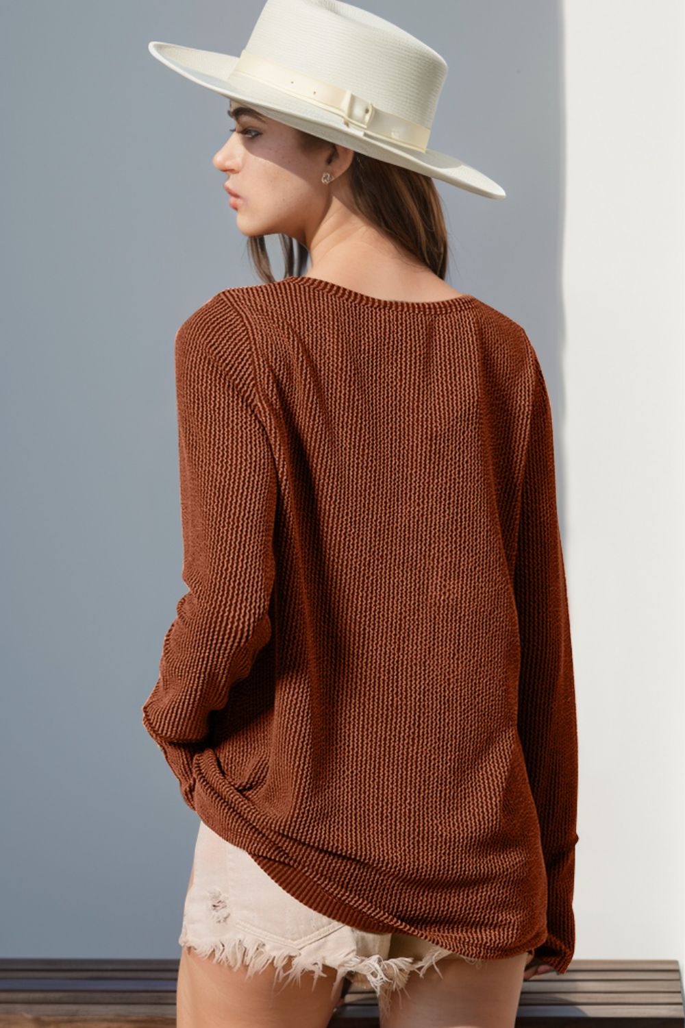 Full Size Notched Thumbhole Top in 8 Colors