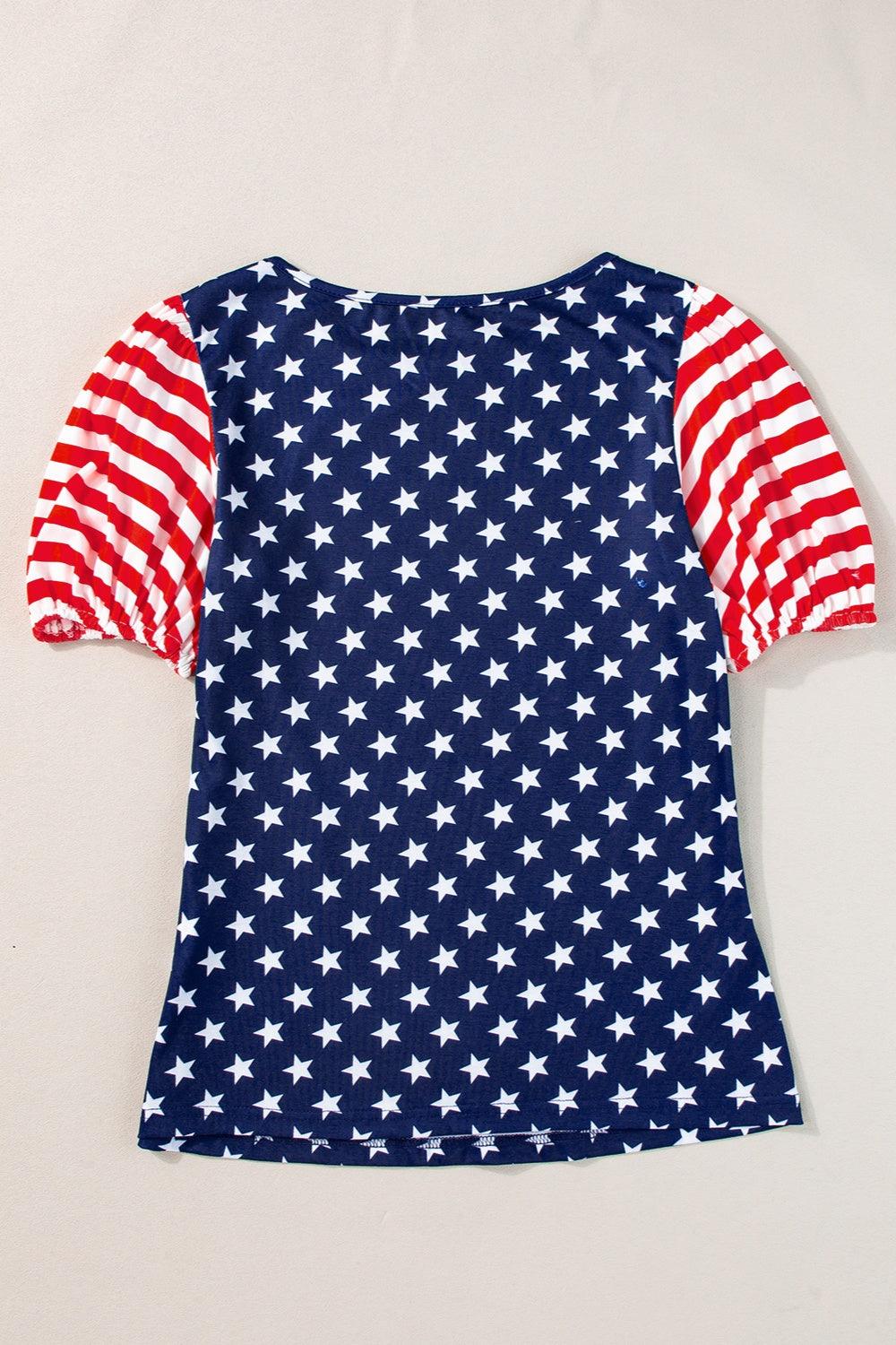 Stars and Stripes Short Sleeve Top - Olive Ave