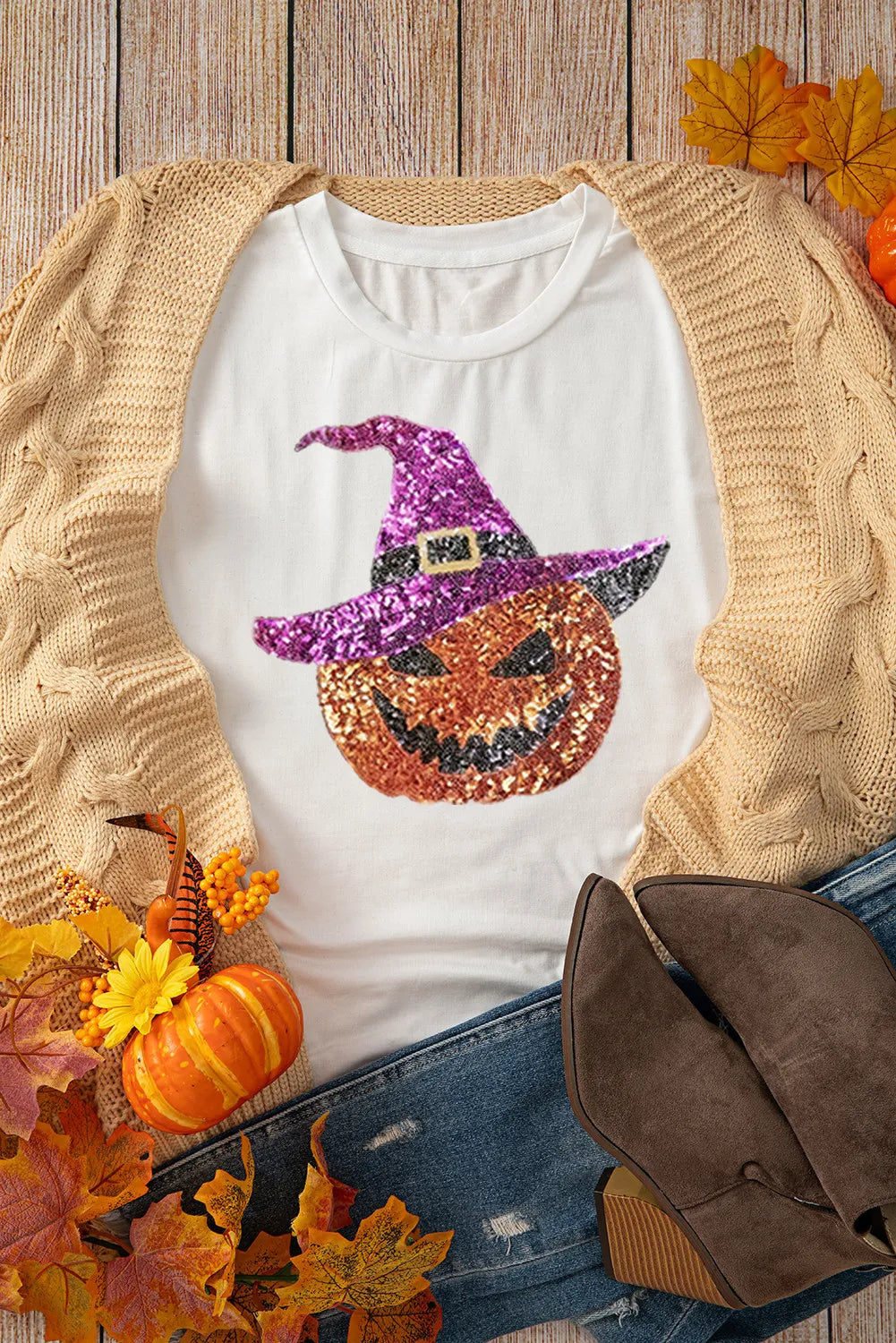 Sequin Pumpkin T-Shirt