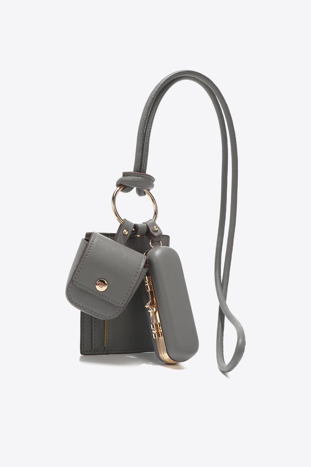 Edith Vegan Leather 3-Piece Lanyard Set - Olive Ave