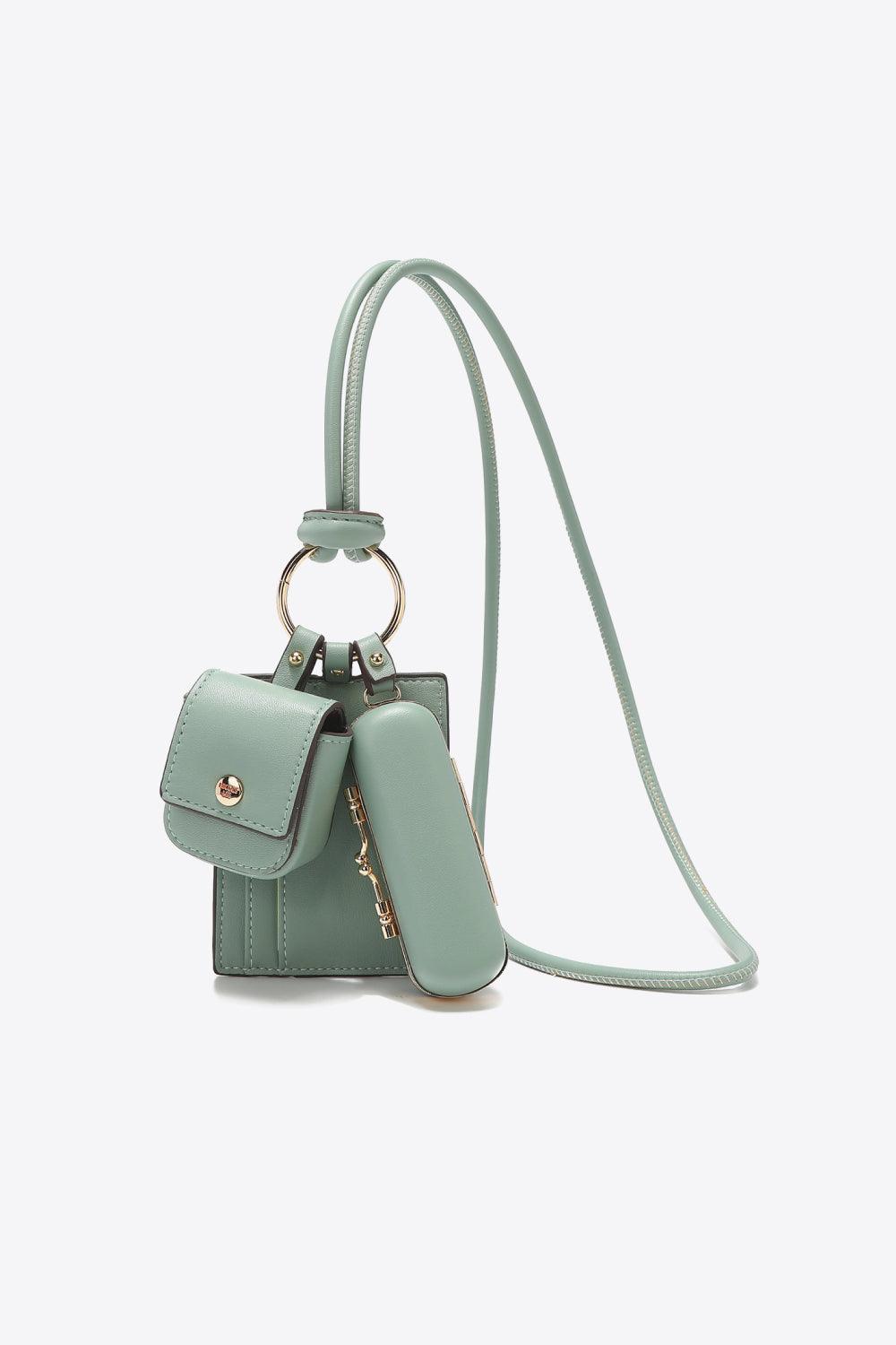 Edith Vegan Leather 3-Piece Lanyard Set - Olive Ave