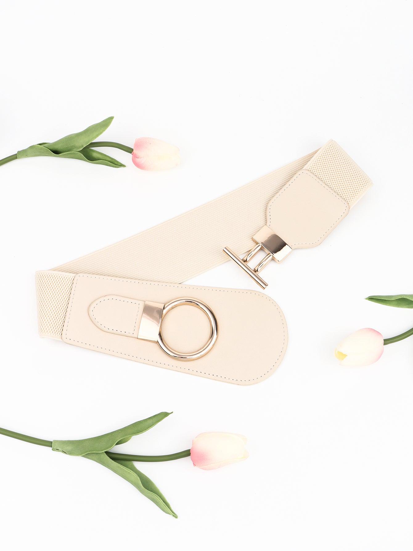 Elastic Wide Belt with Buckle - Olive Ave