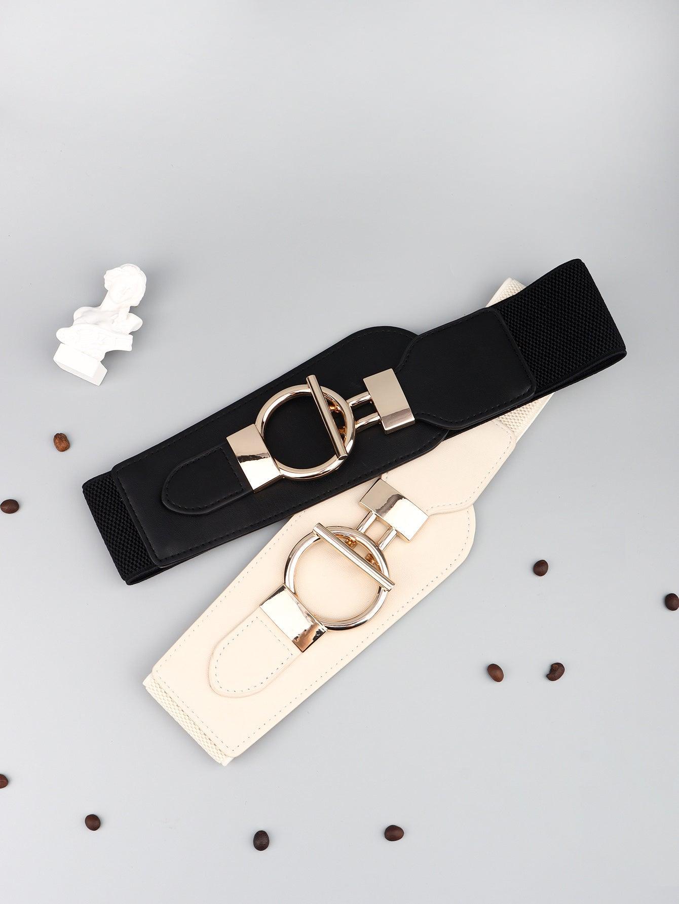 Elastic Wide Belt with Buckle - Olive Ave
