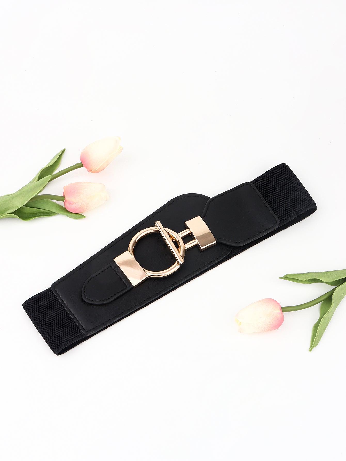 Elastic Wide Belt with Buckle - Olive Ave