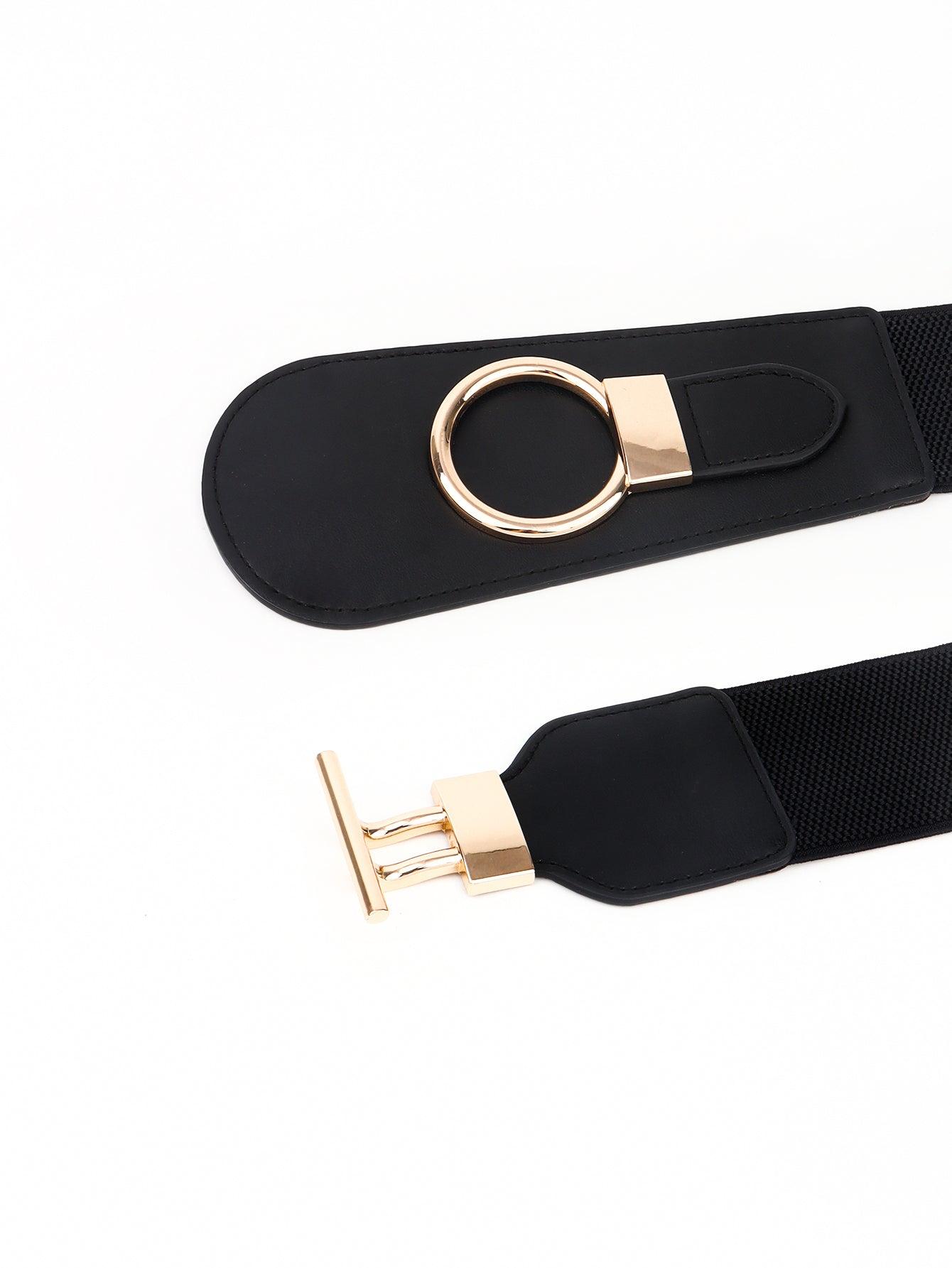 Elastic Wide Belt with Buckle - Olive Ave