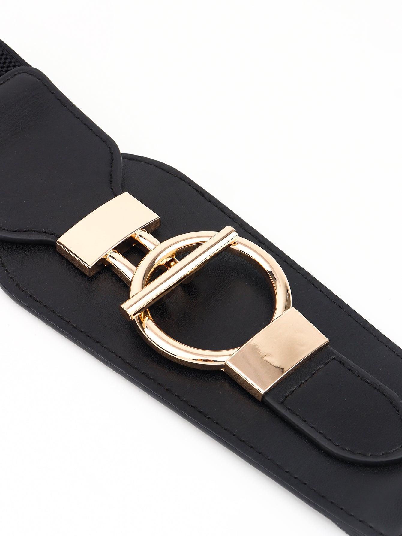 Elastic Wide Belt with Buckle - Olive Ave