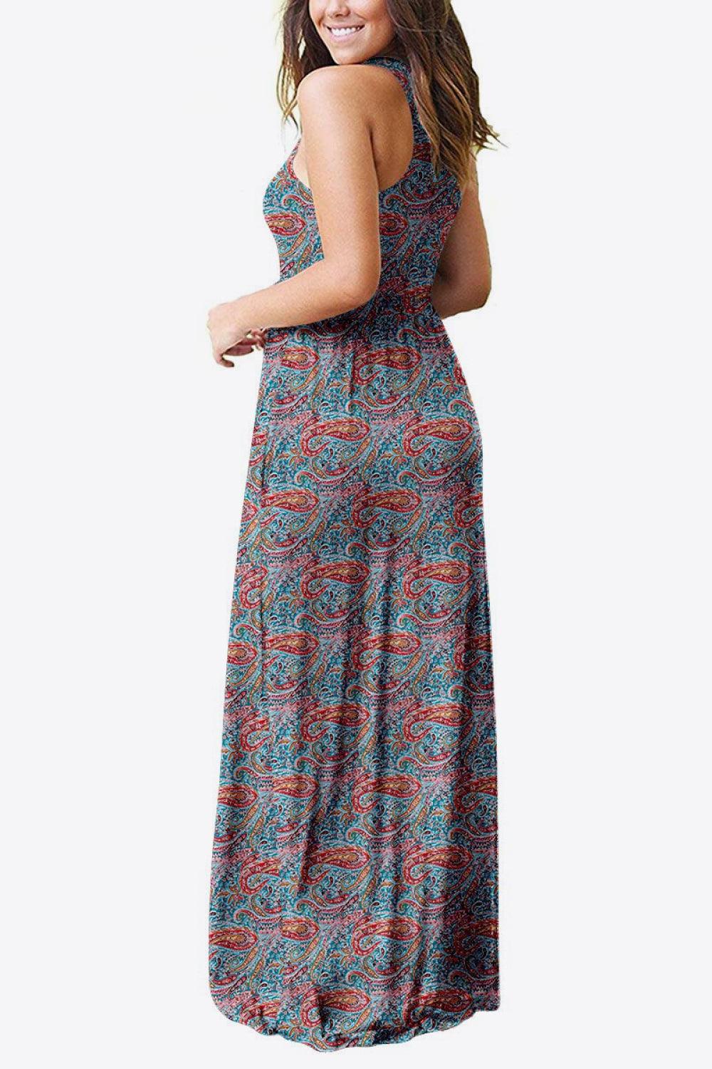 Empire Waist Sleeveless Dress with Pockets - Olive Ave