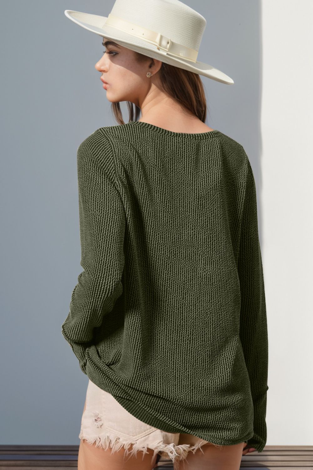 Full Size Notched Thumbhole Top in 8 Colors