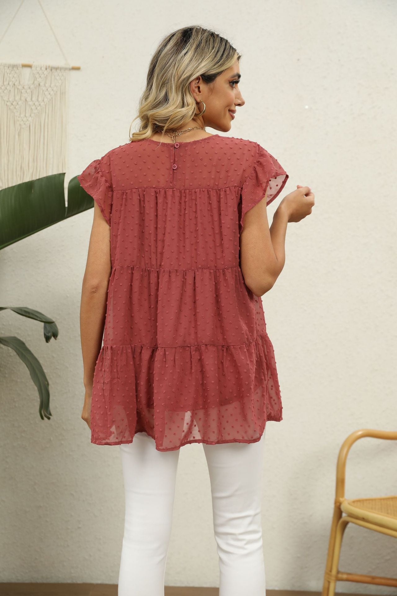 Swiss Dot Tiered Top in 8 Colors