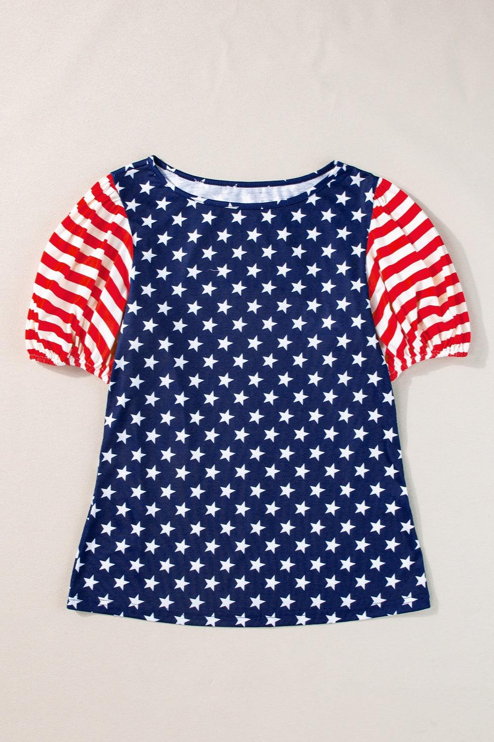 Stars and Stripes Short Sleeve Top - Olive Ave