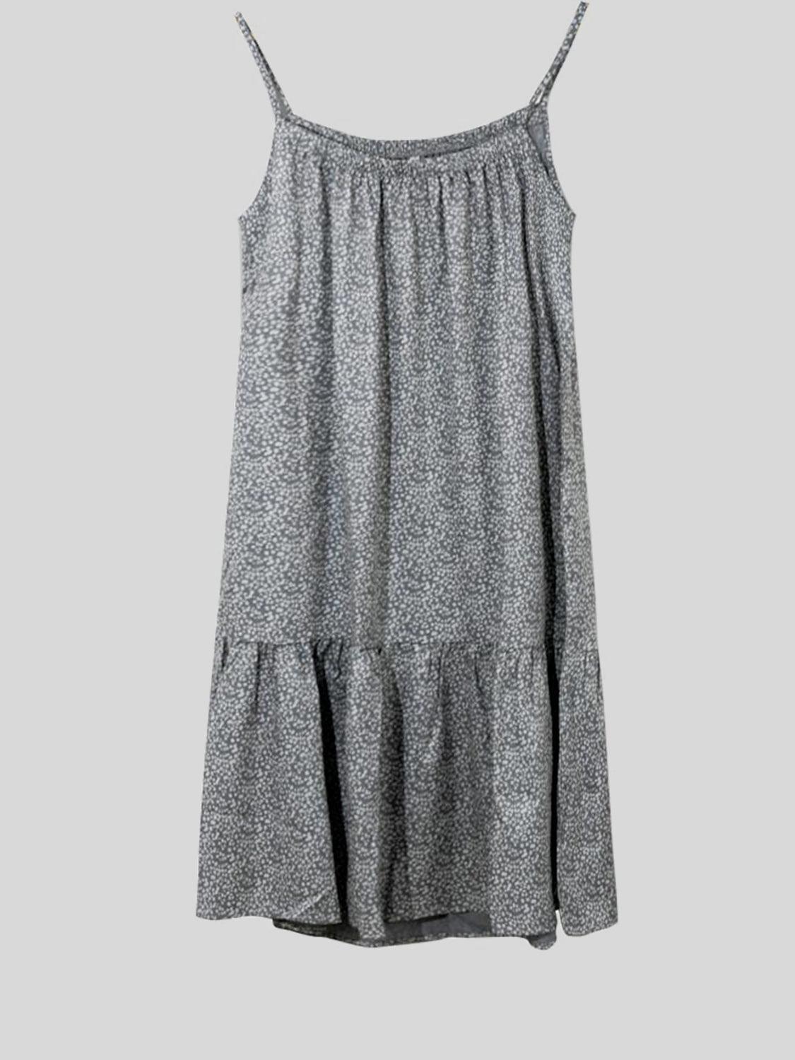 Full Size Printed Sleeveless Mini Cami Dress in 8 Colors - Olive Ave