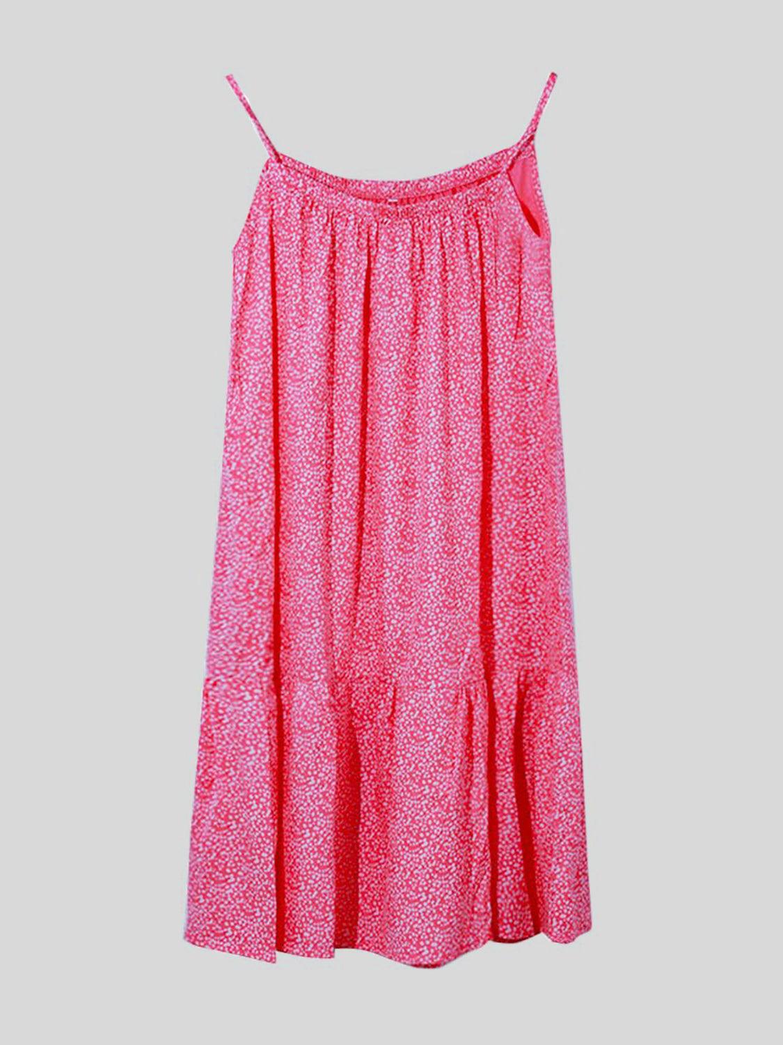 Full Size Printed Sleeveless Mini Cami Dress in 8 Colors - Olive Ave