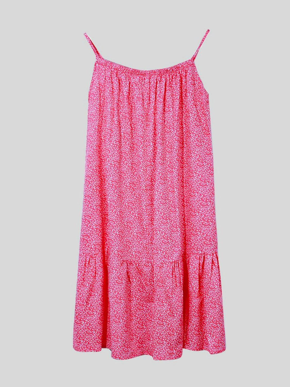 Full Size Printed Sleeveless Mini Cami Dress in 8 Colors - Olive Ave