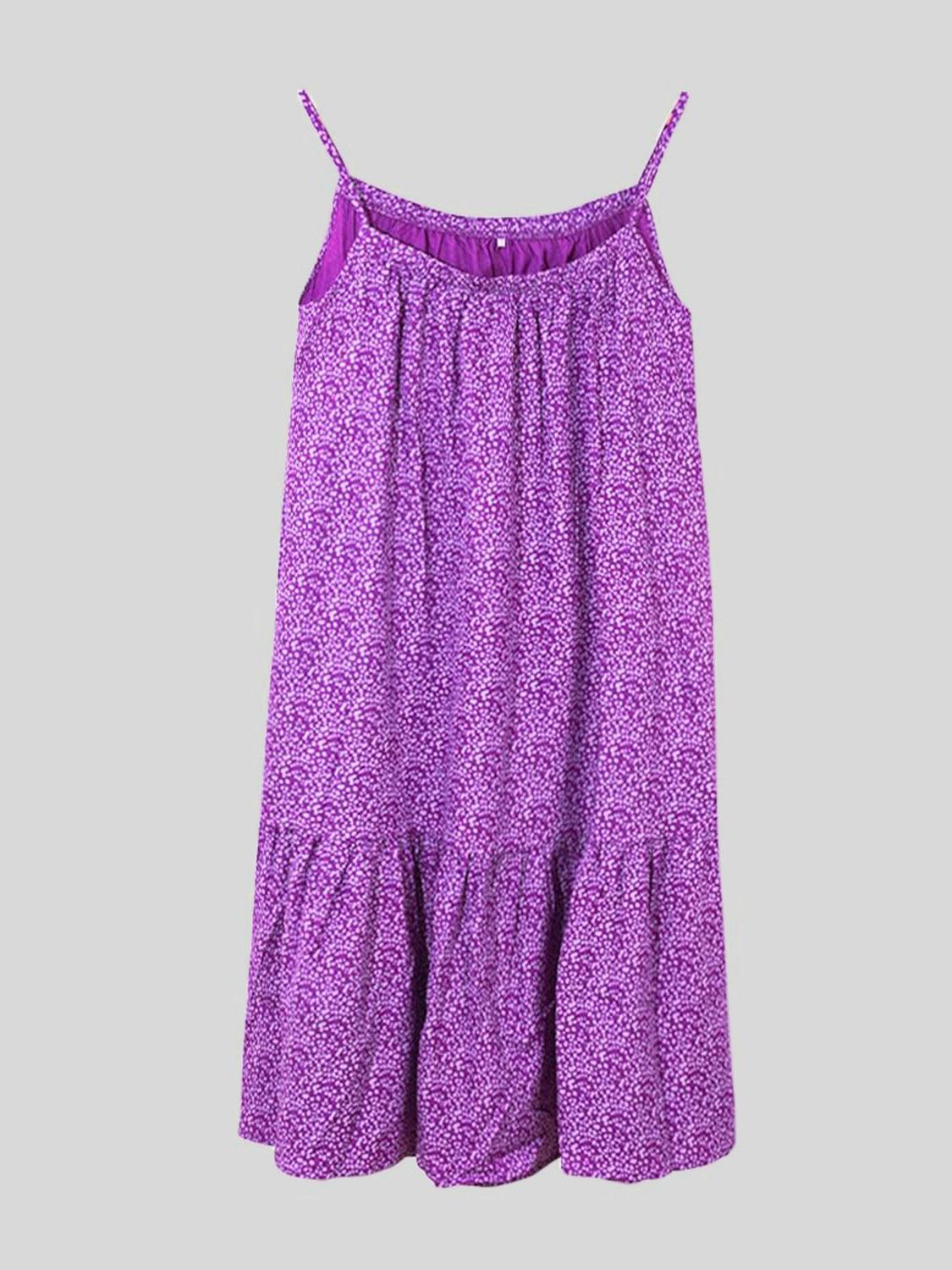 Full Size Printed Sleeveless Mini Cami Dress in 8 Colors - Olive Ave