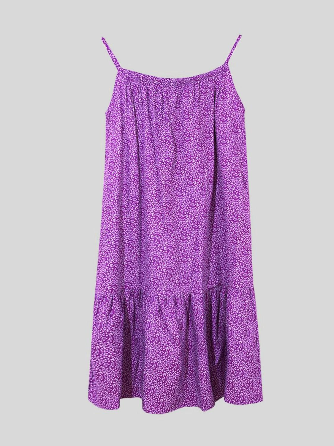 Full Size Printed Sleeveless Mini Cami Dress in 8 Colors - Olive Ave