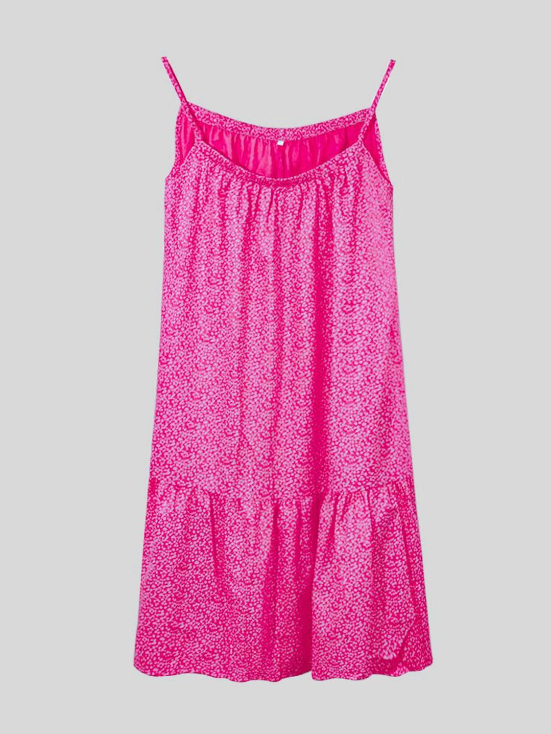 Full Size Printed Sleeveless Mini Cami Dress in 8 Colors - Olive Ave