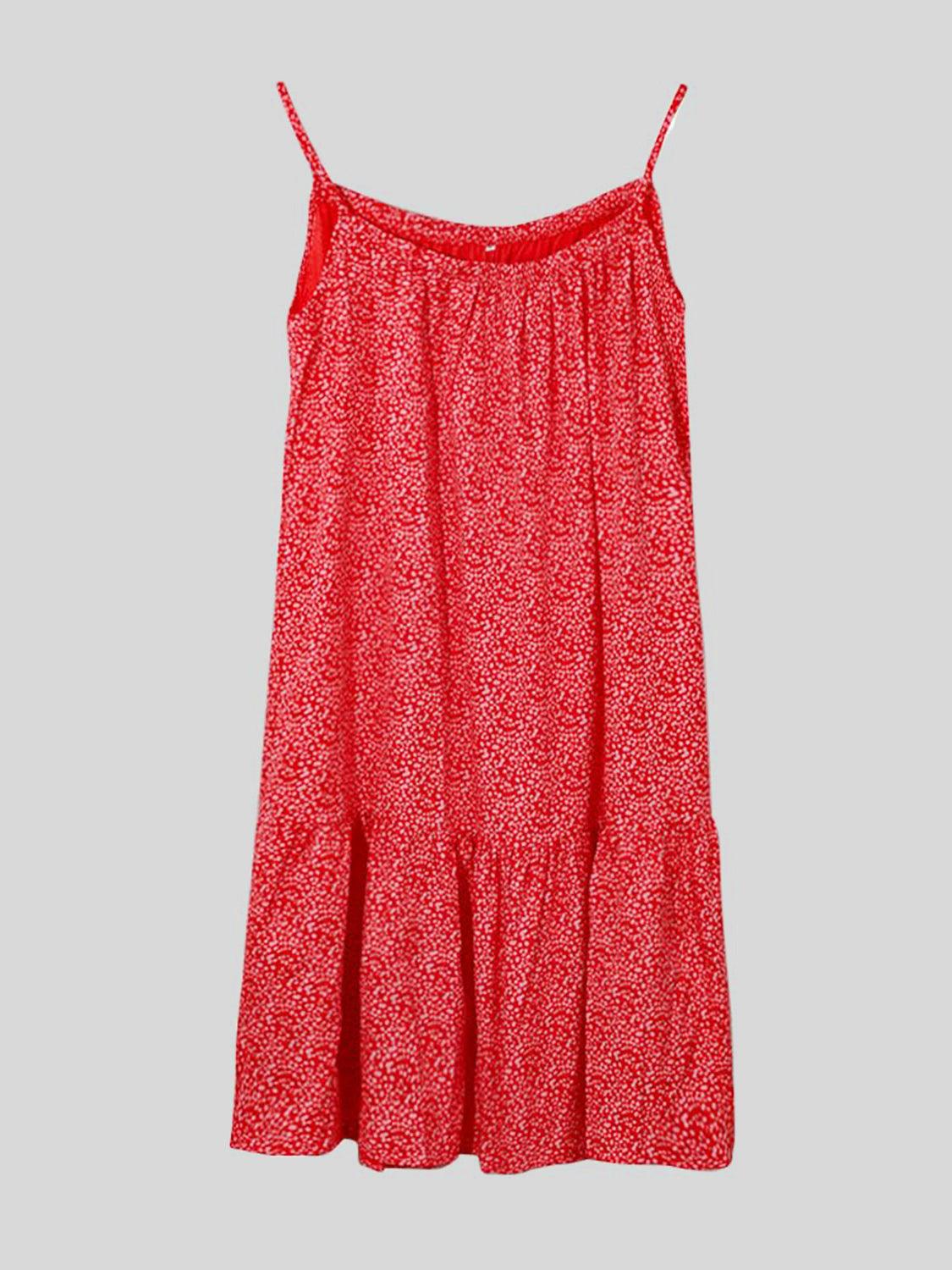 Full Size Printed Sleeveless Mini Cami Dress in 8 Colors - Olive Ave